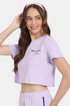 Rosaline Crop Length Loungewear Top - Pastel Lilac — thumbnail 2